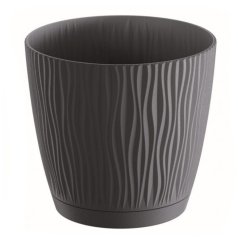 Pflanztopf UH o188mm Höhe 175mm 3,3L SANDY P anthrazit, mit Schale