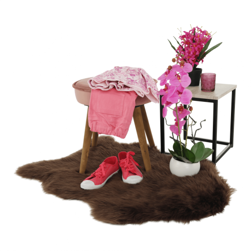 Tabure, roza Velvet tkanina/smeđa, SAIDA
