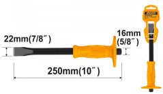 Dłuto płaskie 25cm/22mm INGCO