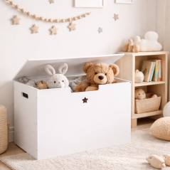 Skrzynia do przechowywania zabawek, biała, BOLIS