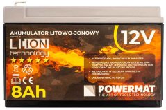 Baterie de rezervă pentru pulverizator fără fir, dimensiune 15x10x6,5 cm, 12V, 8Ah, POWERMAT