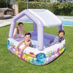 Piscină gonflabilă pentru copii cu acoperiș violet INTEX 57470-DINO