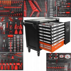 Werkzeugschrank mit 7 Schubladen, bestückt mit Werkzeug, 306-teilig, 1135x460x965 mm, BJC