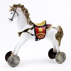 Pferdefigur auf Rädern 26,5x8x26,5 cm
