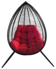 CANOONA Sessel, schwarz-rot, stehend