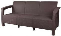 Sofa ARUBA3, brązowa, bez siedziska