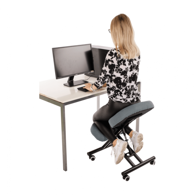 Ergonomska stolica za klečanje, svijetlo siva/crna, KILIAN