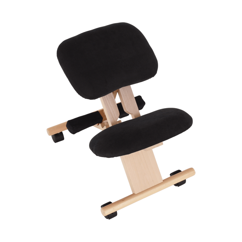 Ergonomska stolica za klečanje, crna/bukva, GROCO