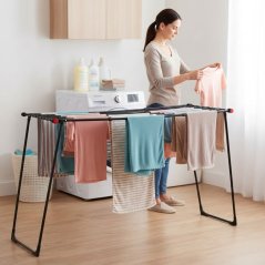 Álló teleszkópos ruhaszárító 19 méterig kihúzható, összecsukható, fekete (akció)