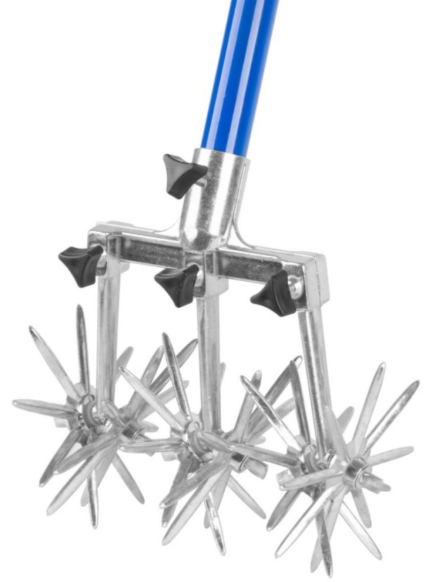 Grubber YardWorks CU-902, 3-reihig, mit einem Stiel von 120 cm