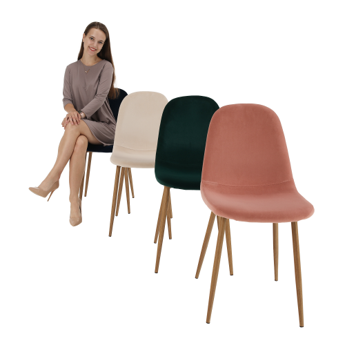 Krzesło, szmaragdowa tkanina Velvet/buk, LEGA