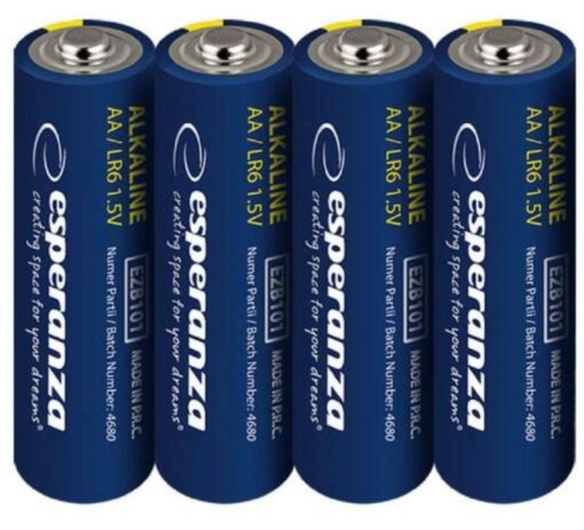Einzelne Alkaline-Zelle AA 1,5 V, 4 Stück ESPERANZA, Batterie