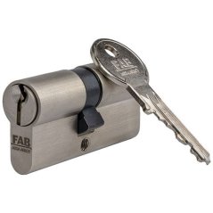 Vložka cylindrická FAB HOME 2.00**/DNs 45+55, 3 kľúče, stavebná, saténový nikel