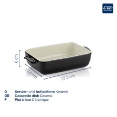 Zapékací mísa keramická MALIN 32 x 19 cm šedá
