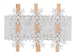 Dekorace MagicHome Vánoce Woodeco, Sněhová vločka, 4 cm