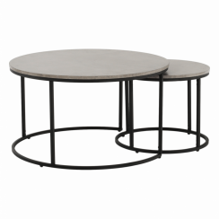 Konferencijski stolovi, set od 2 komada, beton/crni, IKLIN