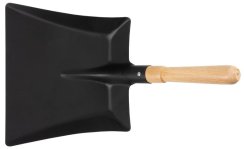 Lopată de gunoi S532, neagră, cu mâner din lemn