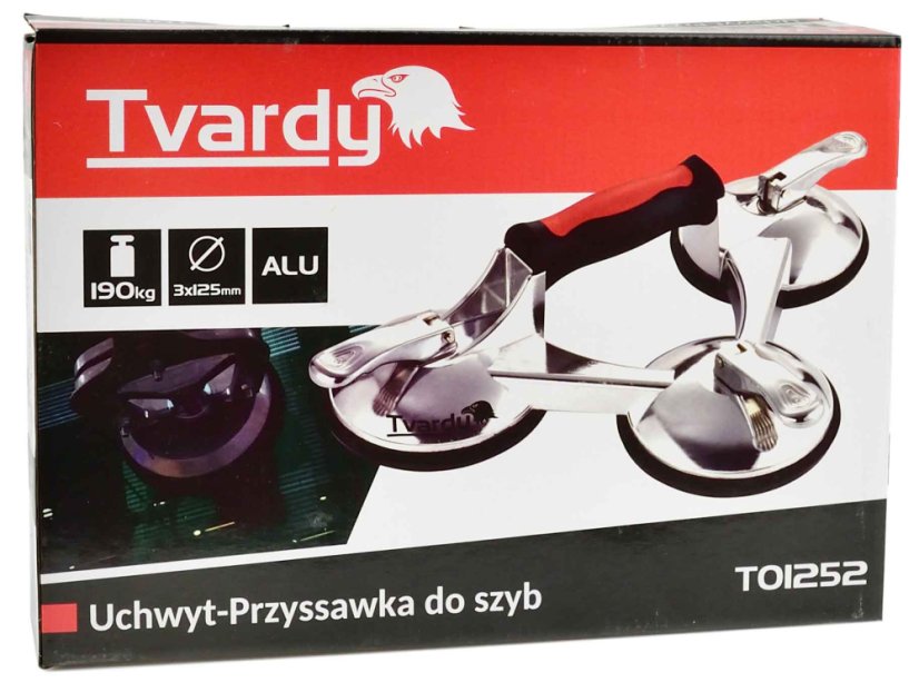 Aluminium-Saugnapf für Glas 3 x 125 mm, Tragfähigkeit 190 kg, HART