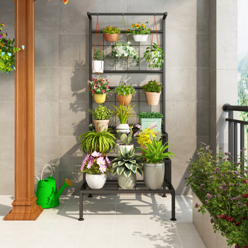 Metallständer für Blumen, schwarz, BALKO