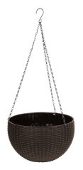 Blumentopf Strend Pro Modern, hängend, hängend, braun, 26x16cm, mit Kette und Aufhänger (akce)