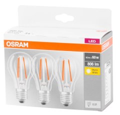 Žarulja OSRAM® BASIC LED FR 060 (ean9351) non-dim 7W/827 E27 2700K MULTIPACK, Star CLASSIC A