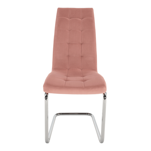 Krzesło do jadalni, różowy Tkanina Velvet/chrom, SALOMA NEW