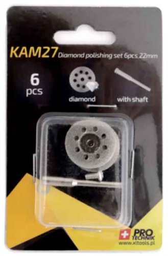 Diamantscheiben-Set MINI, 6-teilig, mit Halter, Schaft 3 mm, XL-TOOLS