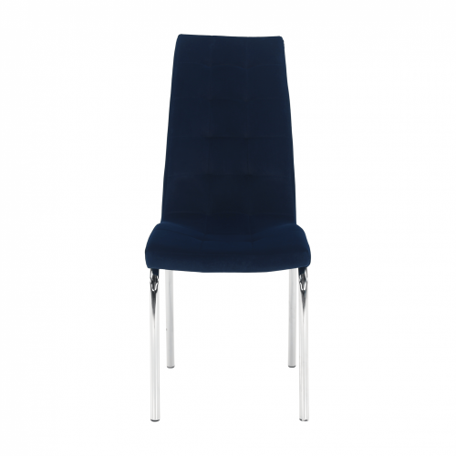Blagovaonska stolica, plava Velvet tkanina/krom, GERDA NOVO