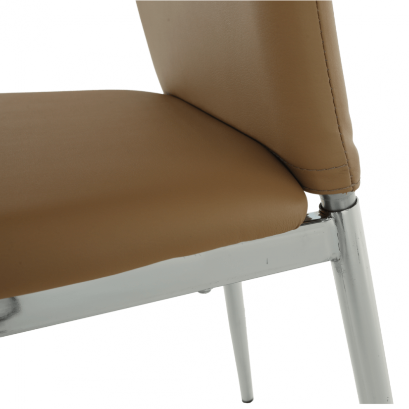 Esszimmerstuhl, Kunstleder beige/chrom, ERVINA