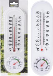 Termometr z higrometrem 22,2x6x1,7 cm, plastikowy