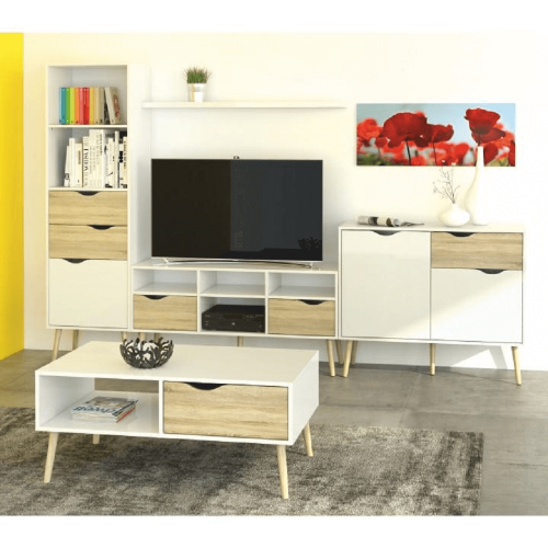 TV stol, sonoma hrast/bijela, OSLO 75391