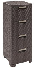 Kommode Curver® STYLE 4x, dunkelbraun, 33x79x38 cm
