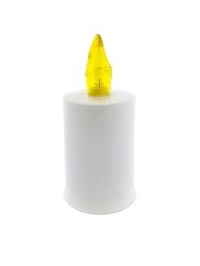 Grabsteinkerze LED BC 173 weiß, flammend gelb