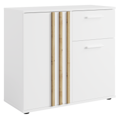 Komoda 2D1S, biały/dąb rzemieślniczy, TOLIS TYP 4