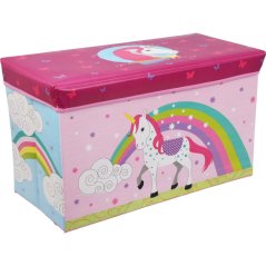Cutie de depozitare cu unicorn, 60 × 30 × 35 cm, roz