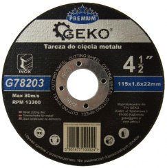 Trennscheibe für Metall und Edelstahl 115 x 1,6 x 22,2 mm, GEKO