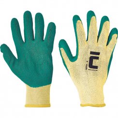 Handschuhe DIPPER grün 08/M, in Latex getaucht, mit Blister