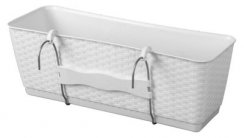 Ghiveci RATOLLA Case PW 500, alb, pad, cu suport balustrada