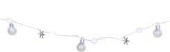 MagicHome Christmas Ball lančić, 20 LED hladno bijela, s kuglicama i ljuskicama, srebrni, 2xAA, jednostavno osvjetljenje, osvjetljenje, L-1,9 m