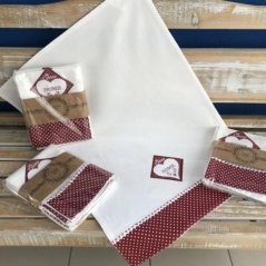 Ręcznik kuchenny bawełniany HOME 3 szt., 50x70cm, 270 g/m2 czerwony