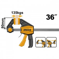 Zacisk stolarski szybkozaciskowy 80x900mm INGCO KLC