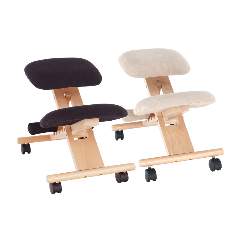 Ergonomska stolica za klečanje, crna/bukva, GROCO