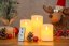 Svíčky MagicHome Vánoce, sada 3 ks, LED, 3xAAA, pravý vosk, snadné svícení, časovač, pohyblivý plamen, 7,5x10; 12,5; 15 cm