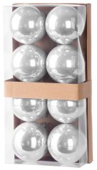 Globuri de Crăciun MagicHome, 8 buc, argintii, pentru brad, 7 cm (akce)