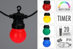 Vrtna svjetiljka 20 LED boja sa timerom /9.5m