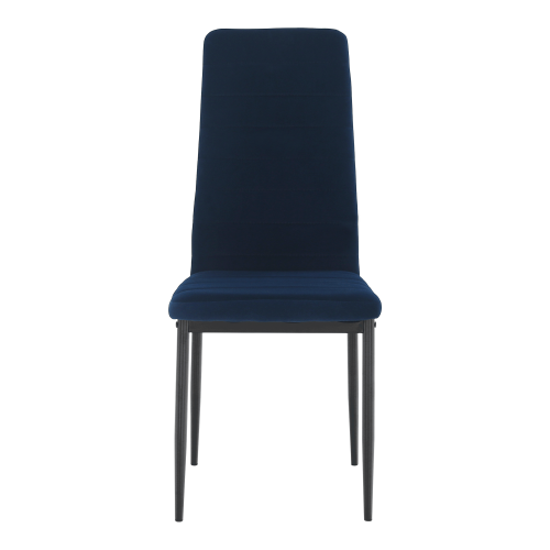 Stuhl, blauer Samtstoff/schwarzes Metall, COLETA NOVA