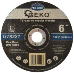 Trennscheibe für Metall und Edelstahl 150 x 1,6 x 22,2 mm, GEKO