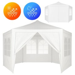 Záhradný pavilón 2x2 m s oknami biely (akce)