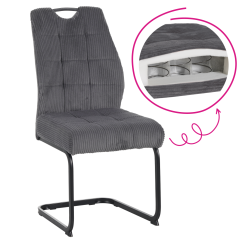 Jedilni stol, sivo/črn, KELMA