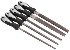 Feilenset für Metall 200 mm mit Heft, 5-teiliges Set, XL-TOOLS